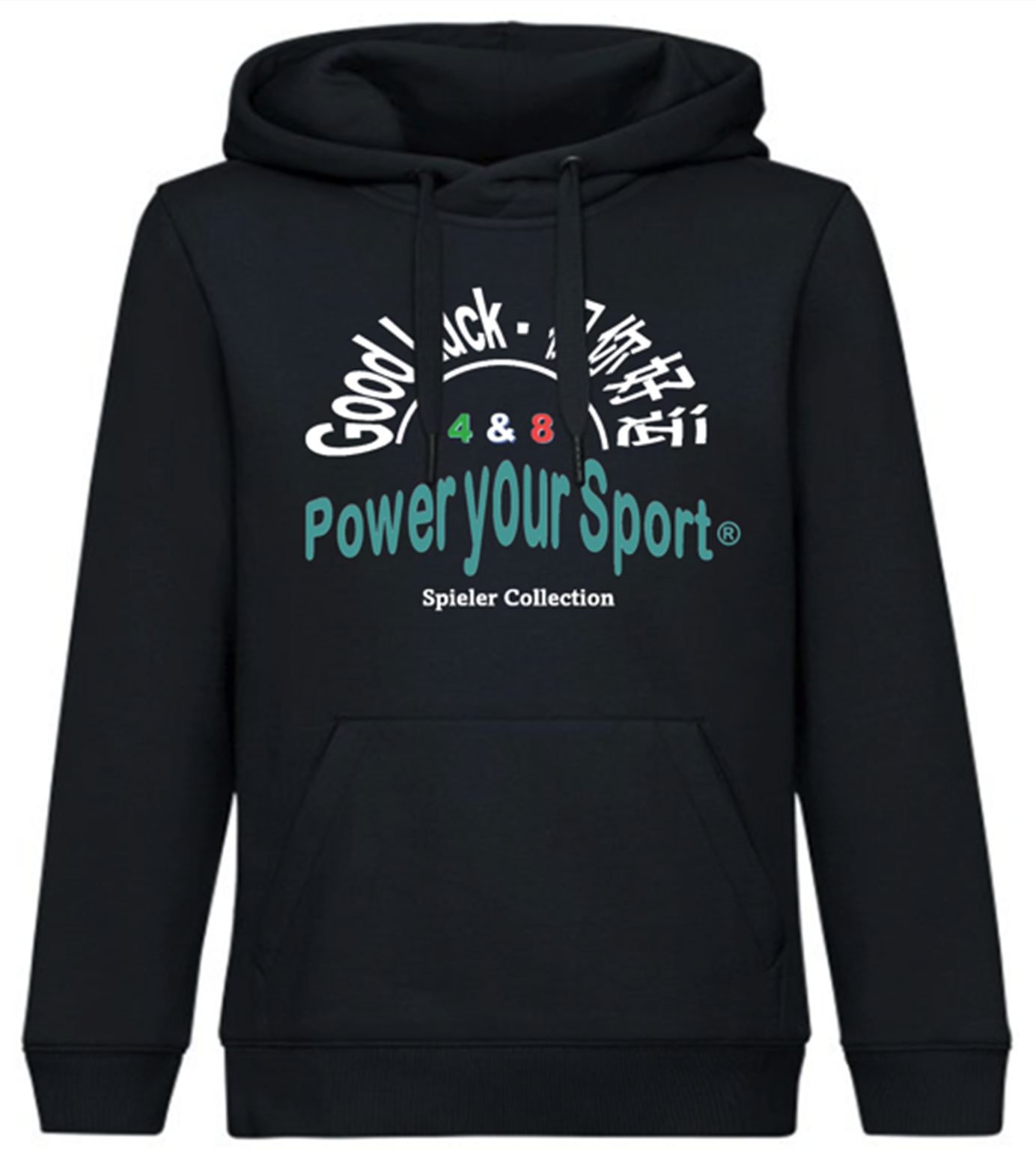  Sweatshirt für Männer mit Power your Sport Logo in Mint und Orange.